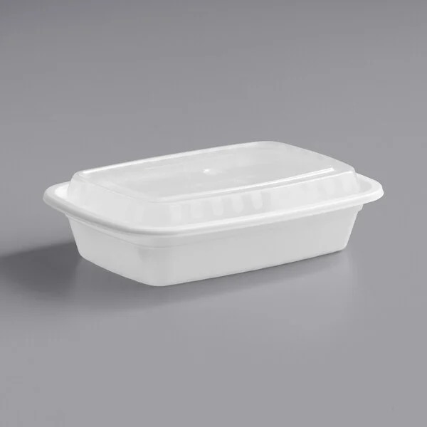 24oz Rectangle Plastic Container - White [150ct]