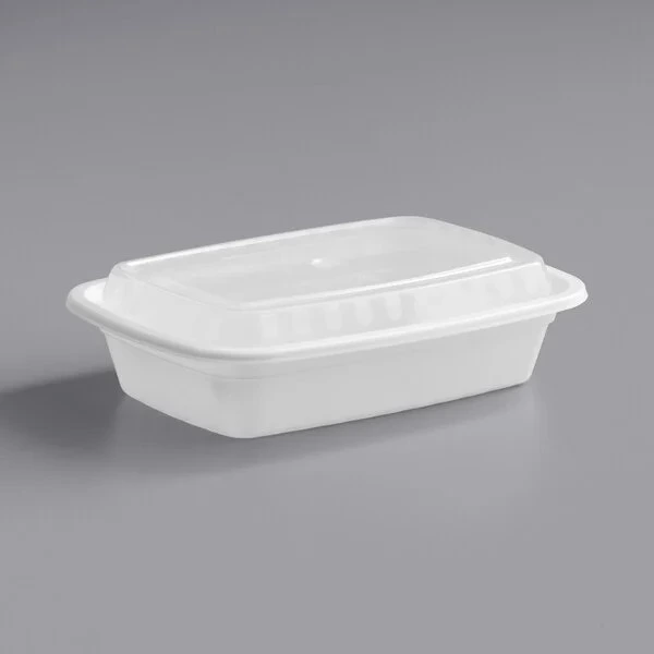 24oz Rectangle Plastic Container - White [150ct]