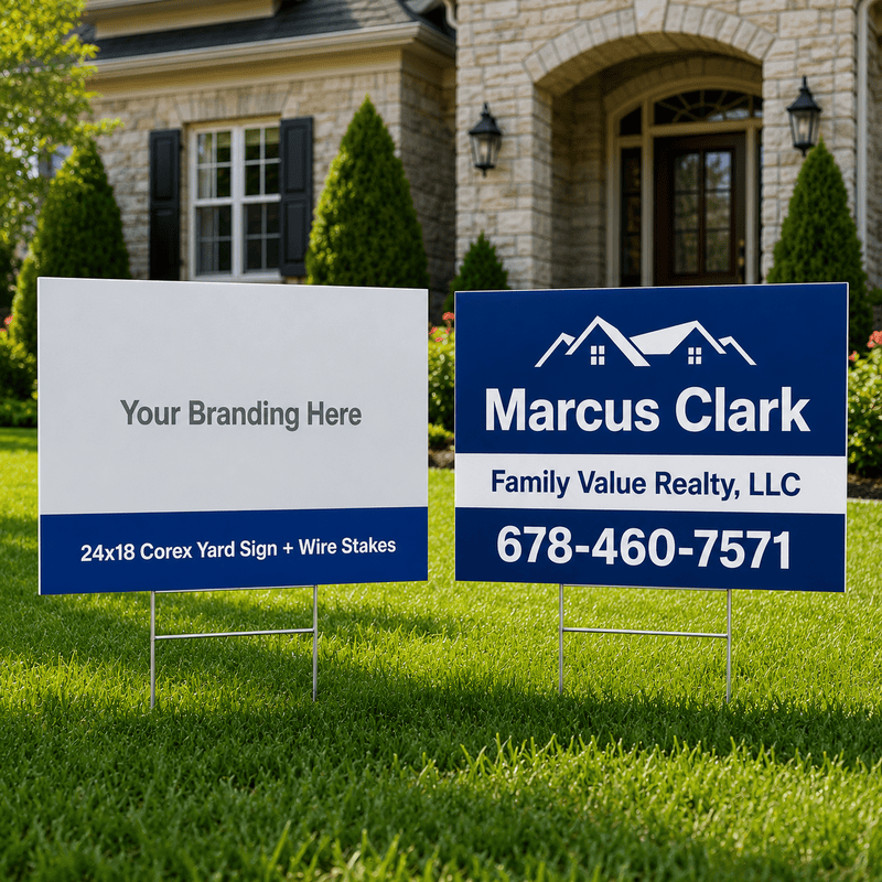 24x18 Corex Yard Sign + Wire Stakes