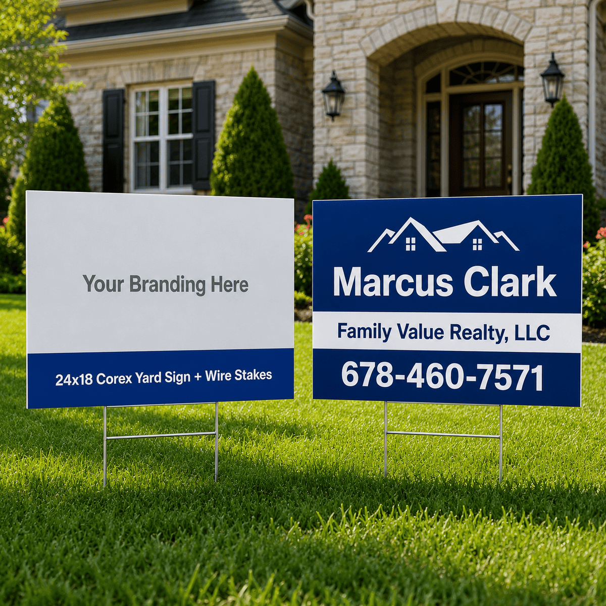24x18 Corex Yard Sign + Wire Stakes