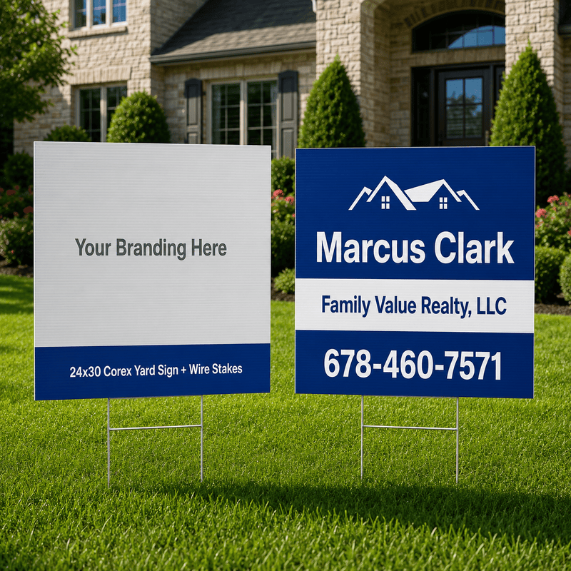 24x30 Corex Yard Sign + Wire Stakes