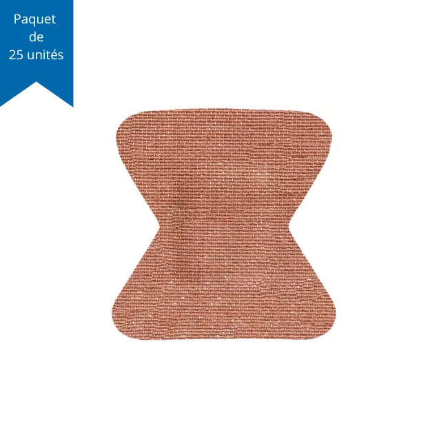 Pansements / Bandages adhésifs stériles en tissu – Grand bout de doigt 4,5 cm x 5 cm (1-3/4 po x 3 po) – Paquet de 25 unités