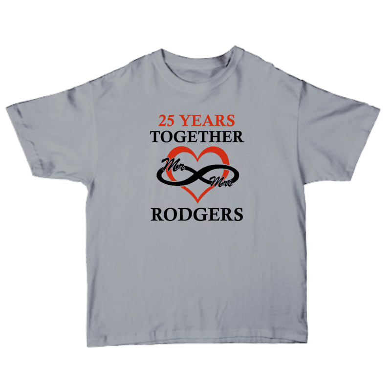 25 Years Together Infinity Heart Anniversary T-Shirt