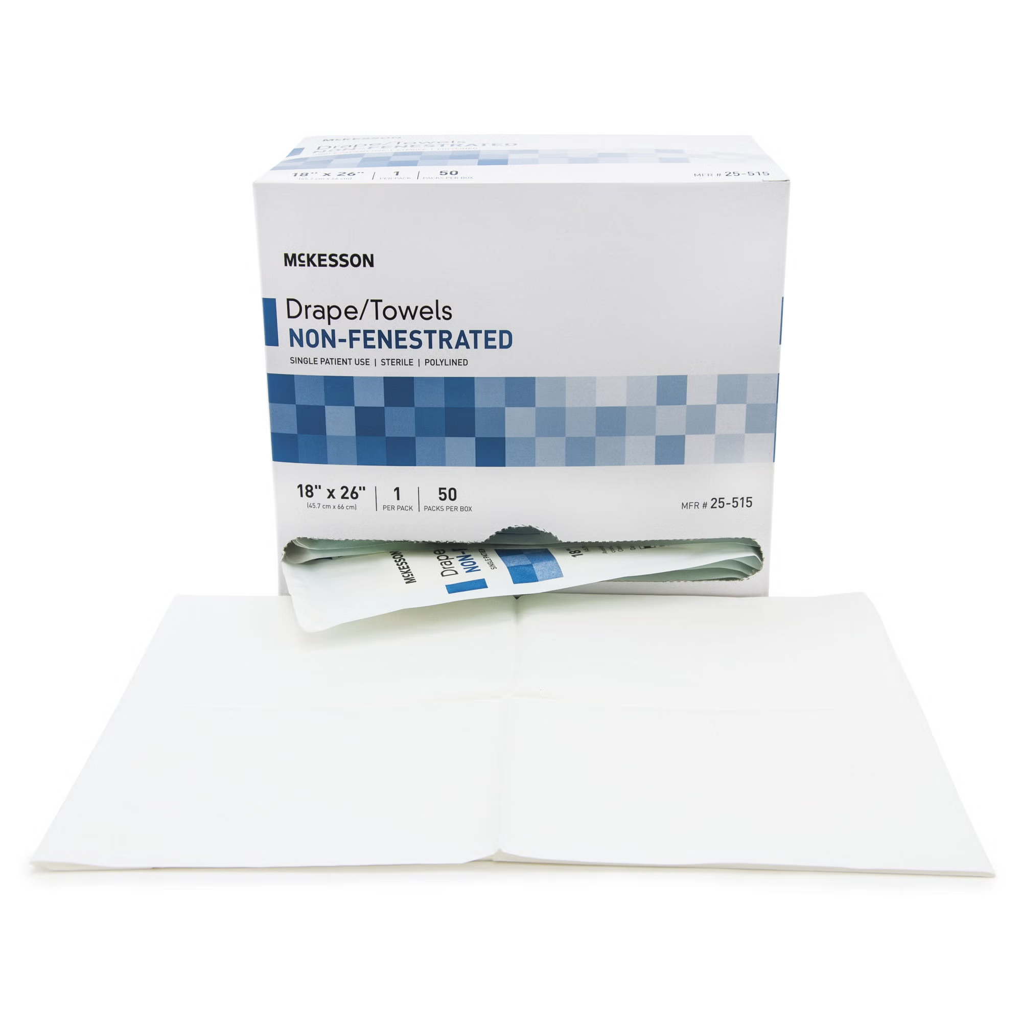 McKesson Sterile Poly-Lined Towel Drape 18 x 26 in – BX/50