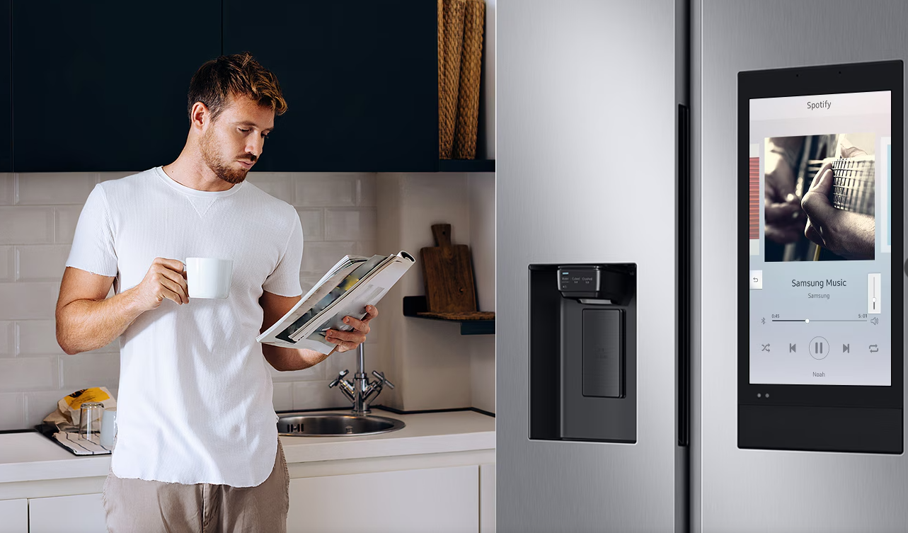 SAMSUNG Refrigerador 22 Pies SBS con dispensador Gris WIFI, RS22A5561S9/AP.    36 Meses Garantía General  20 años Garantía Compresor Digital Inverter