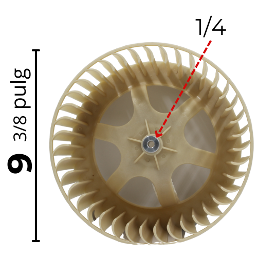 Turbina Condensador Largo 4 5/16 Ancho 9 3/8 Flecha 1/4 - 12100103000027