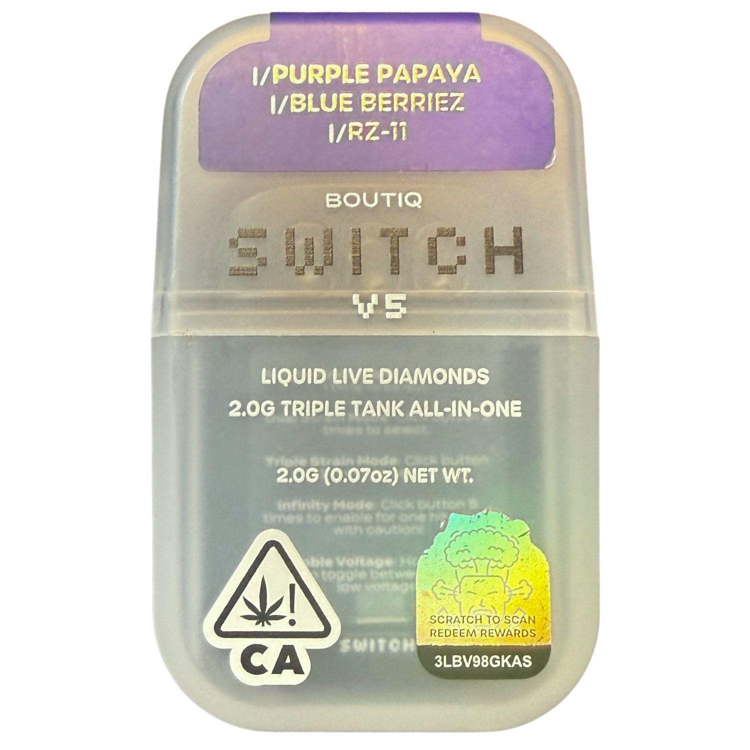 Boutiq Switch V5 Liquid Live Diamonds Purple Papaya × Blue Berriez × RZ-11 2G