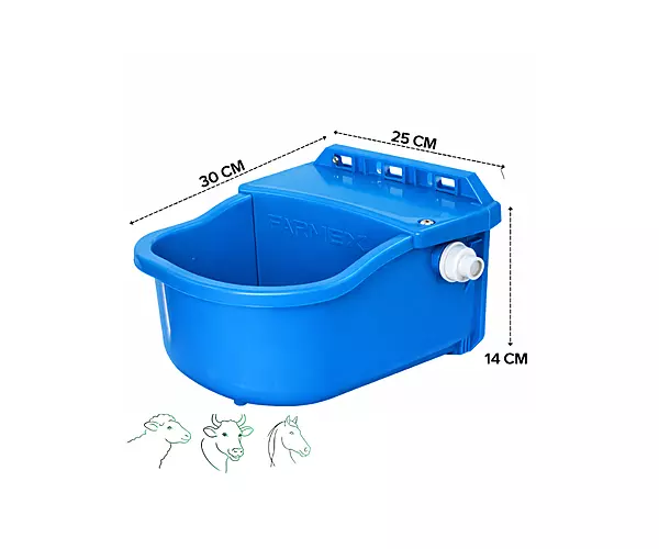 Farmex Drinker Trough 6L Bowl Line Blue
