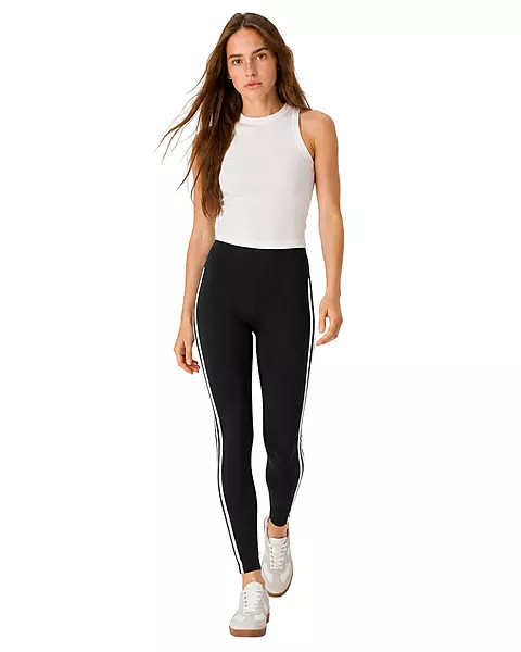 High-Waisted Double Side Stripe Leggings