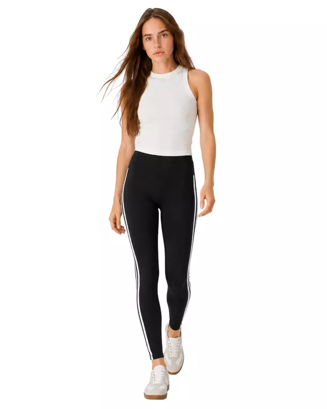 High-Waisted Double Side Stripe Leggings