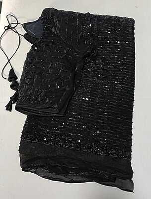 J132: Ready To Ship Beautiful Saree With Stitched Blouse