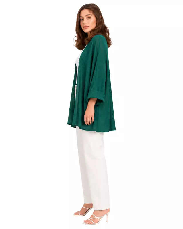 Women's Textured Open-Front Kimono Cardigan