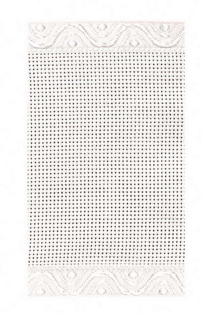 Bordo in tela aida h. 12 cm col. bianco