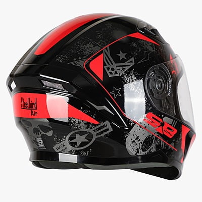 STEELBIRD SBA-21 COMBAT MATT BLACK/RED C/V (M)