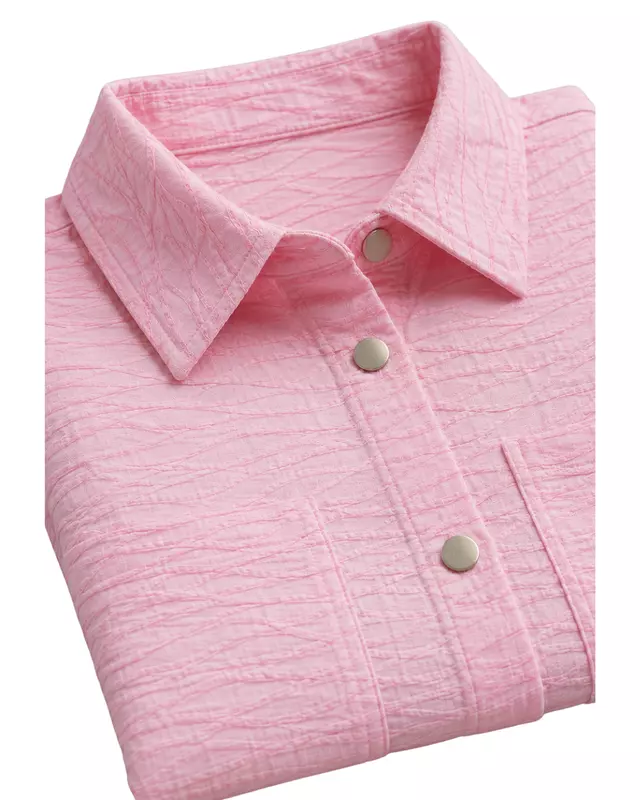 Women's Textured Oversized Button-Up Shirt
