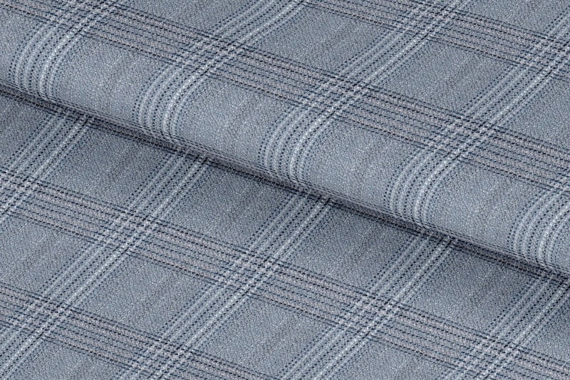 255172-LIGHT BLUE GREY & NAVY CHECK LINEN