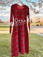 Ajrakh Hand Block Printed Mul Cotton Kurti- Red with Blue Prints- Flared Top with full Sleeves