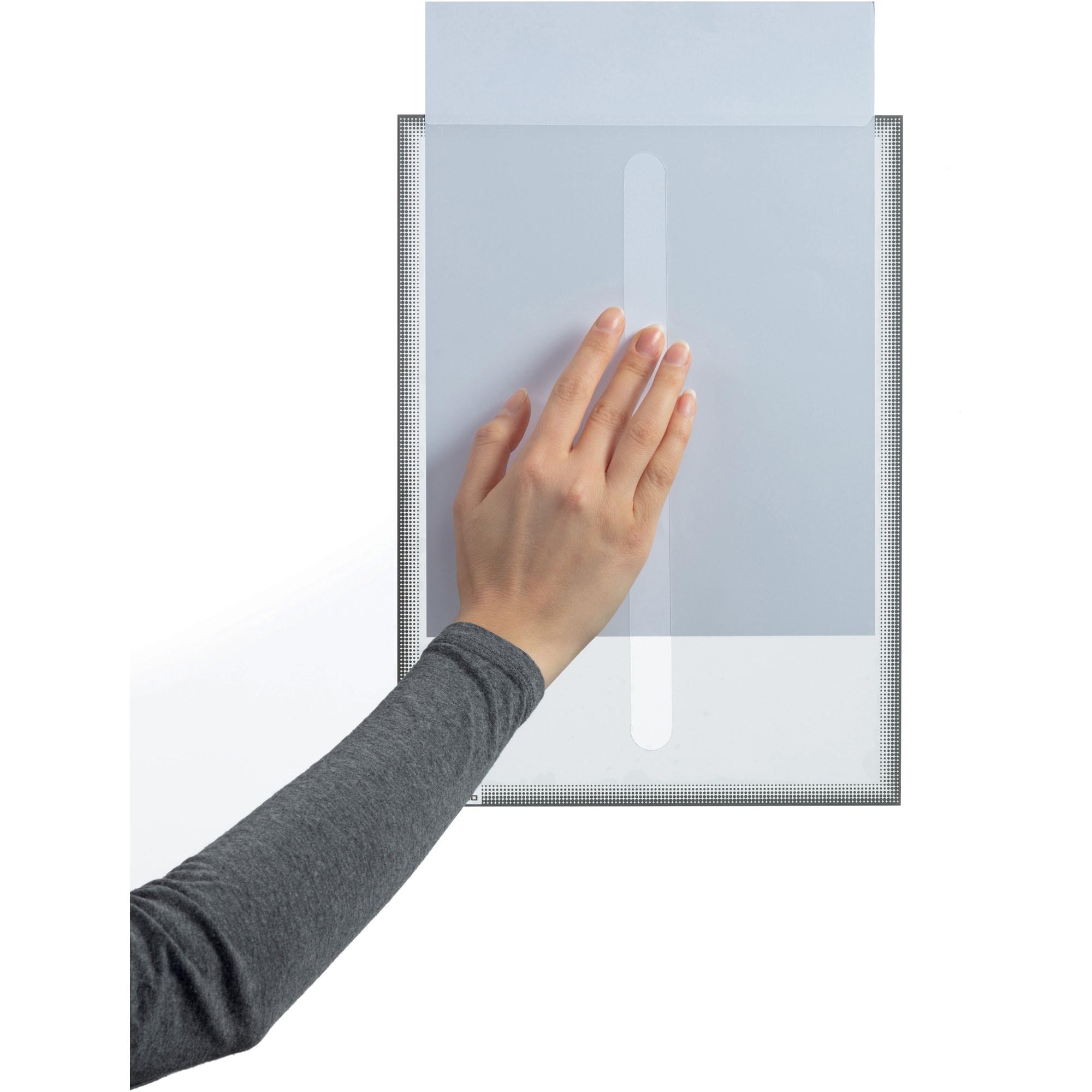 Durable Duraframe Static Cling Info Pocket A4 Grey Pack  of 5