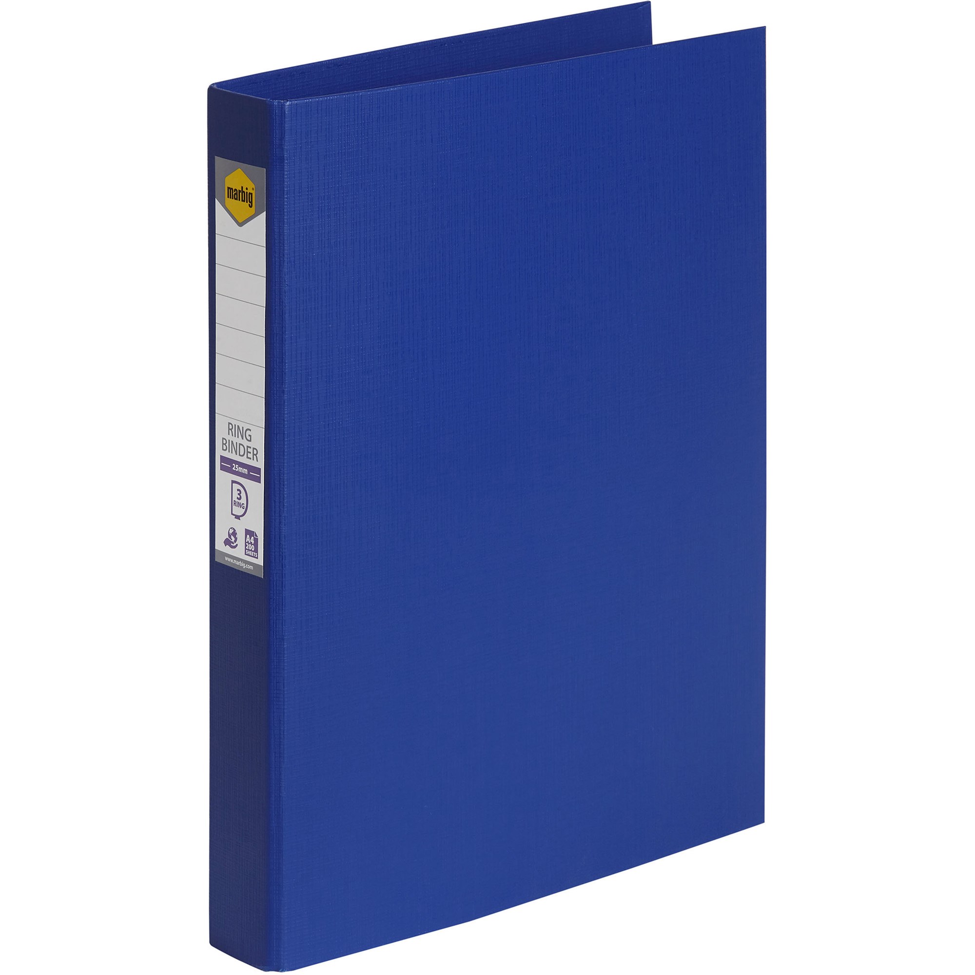 Marbig Linen PE Binder A4 3D Ring 25mm Blue