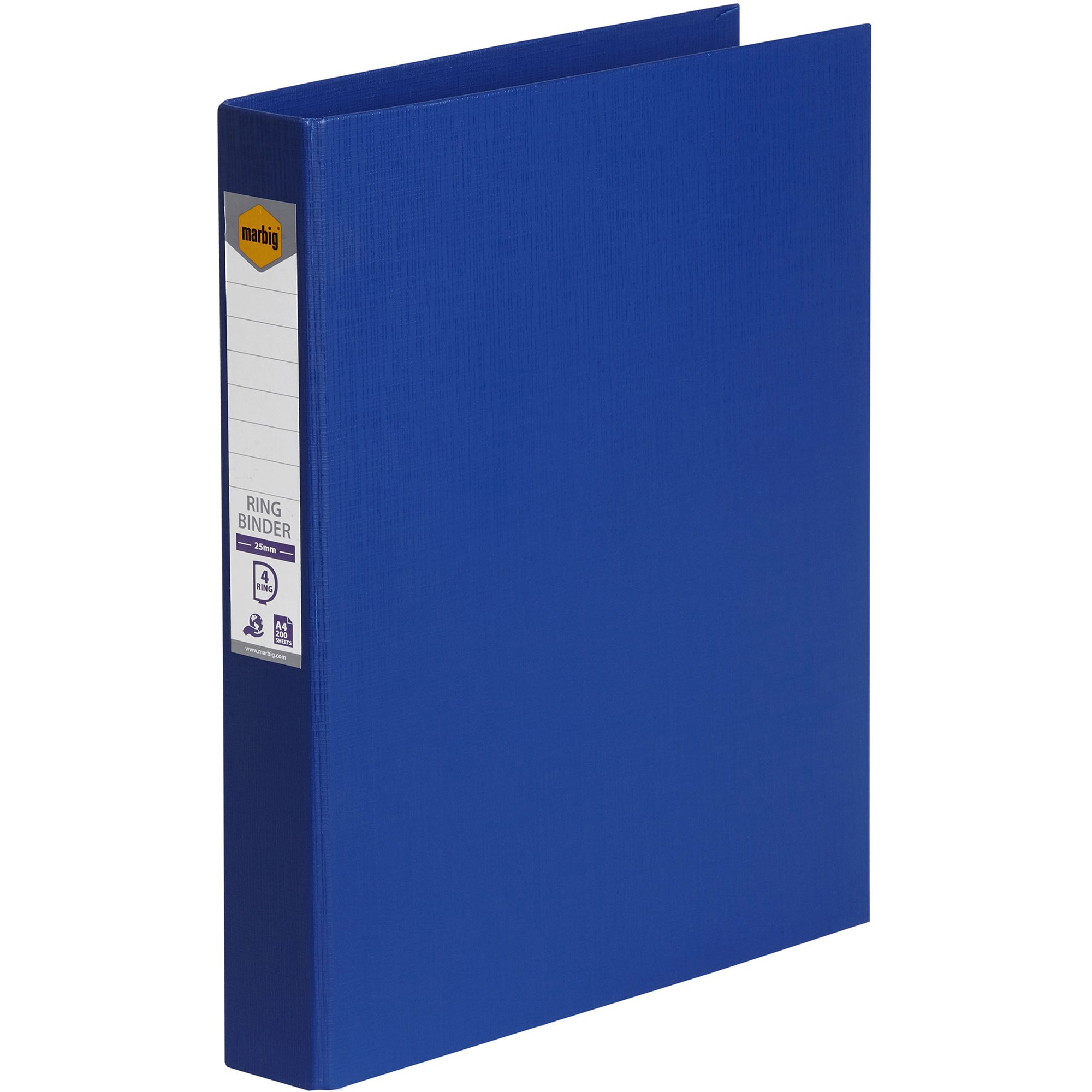 Marbig Linen PE Binder A4 4D Ring 25mm Blue