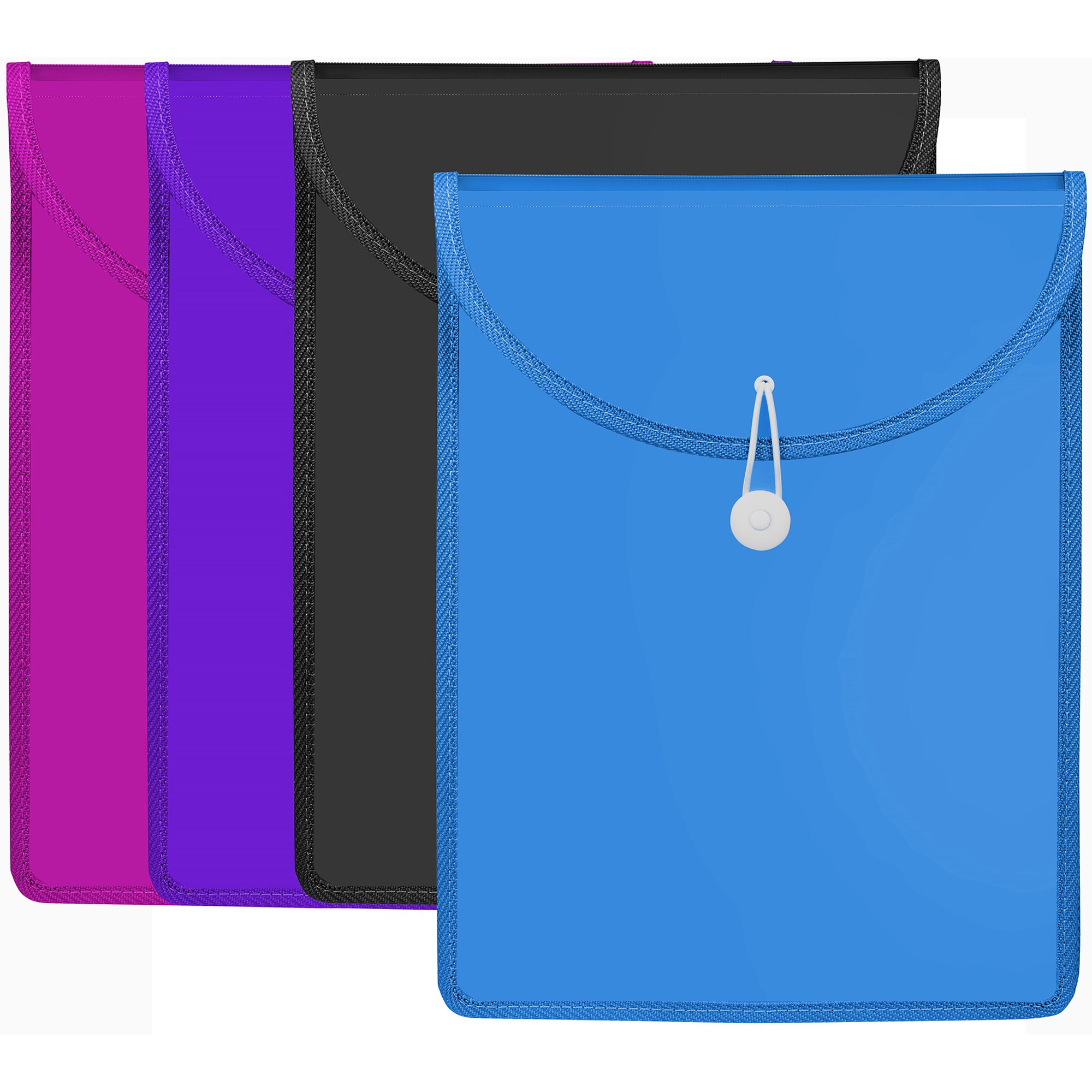 Marbig Document Wallet A4 Top Load 65mm Gusset Assorted Colours Pack  of 20