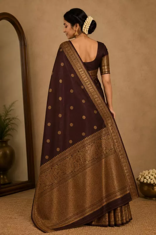 Brown Banarasi Silk