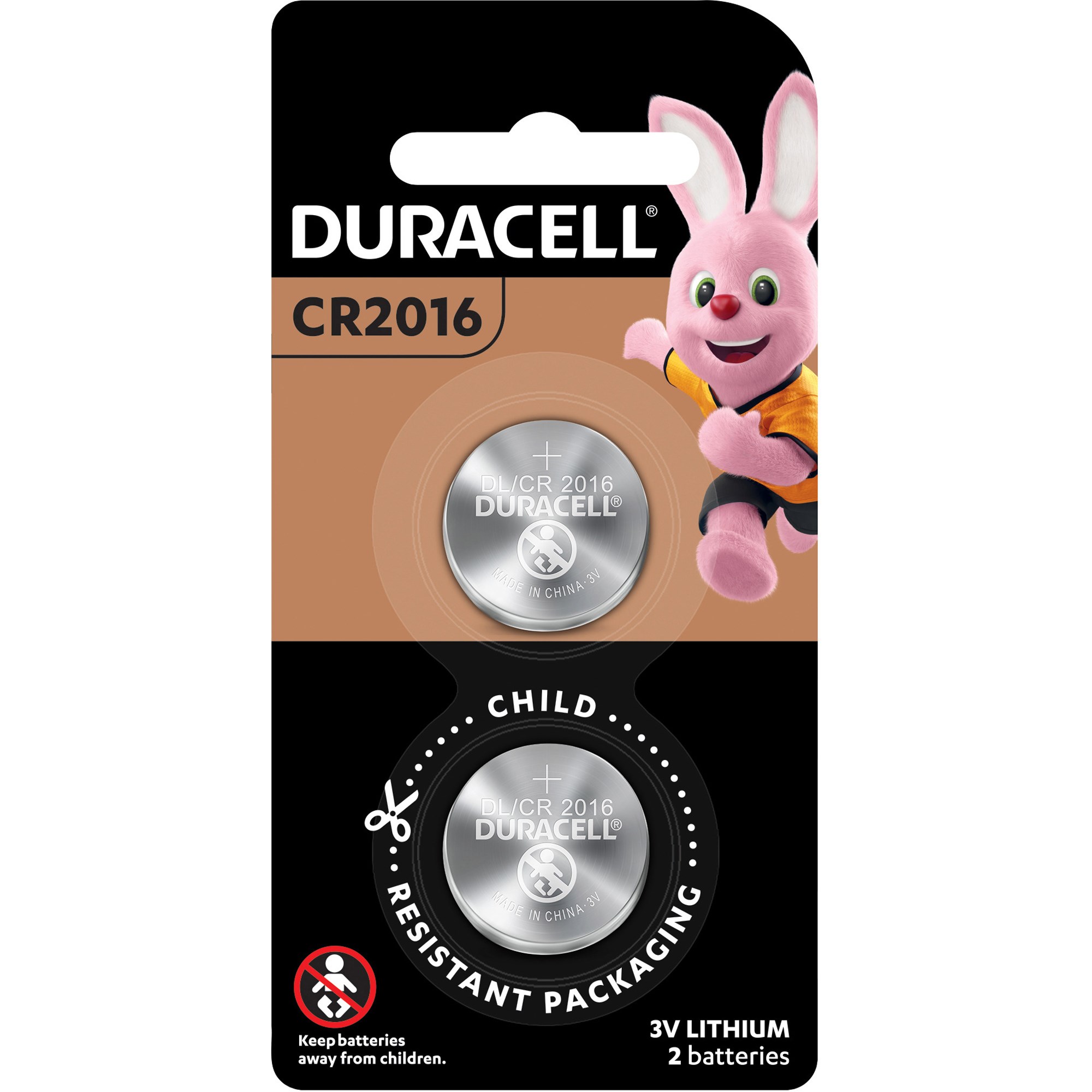 Duracell Speciality Lithium Button Battery 2016 Pack  Of 2