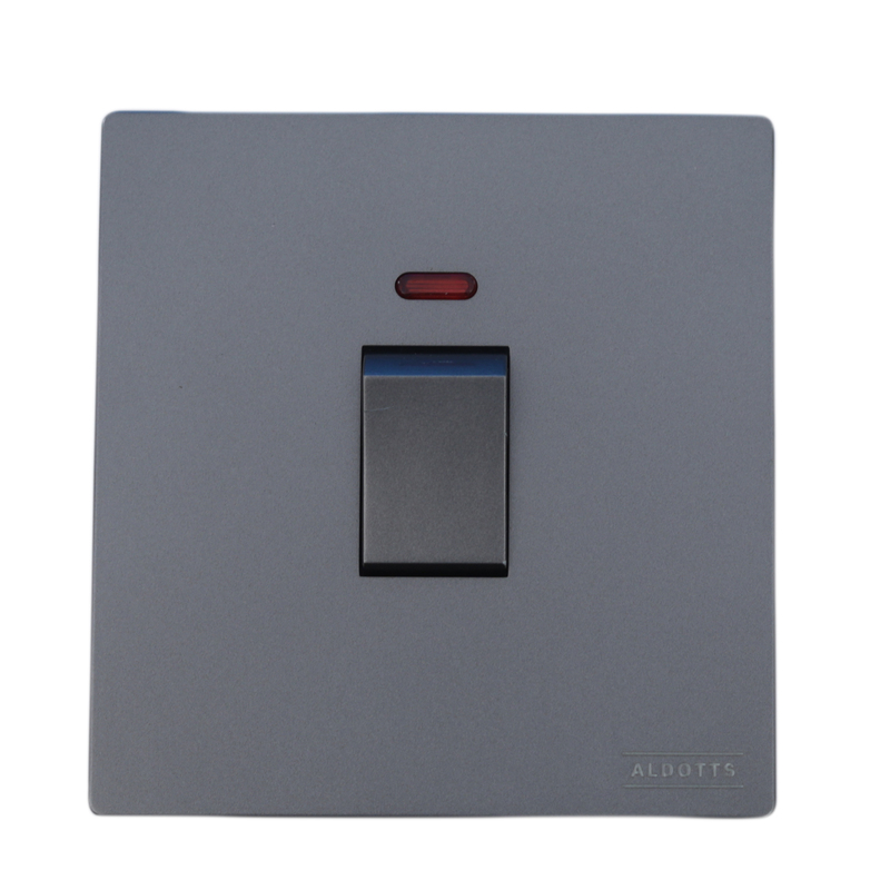 25A Double Pole Switch Socket With Neon - Grey