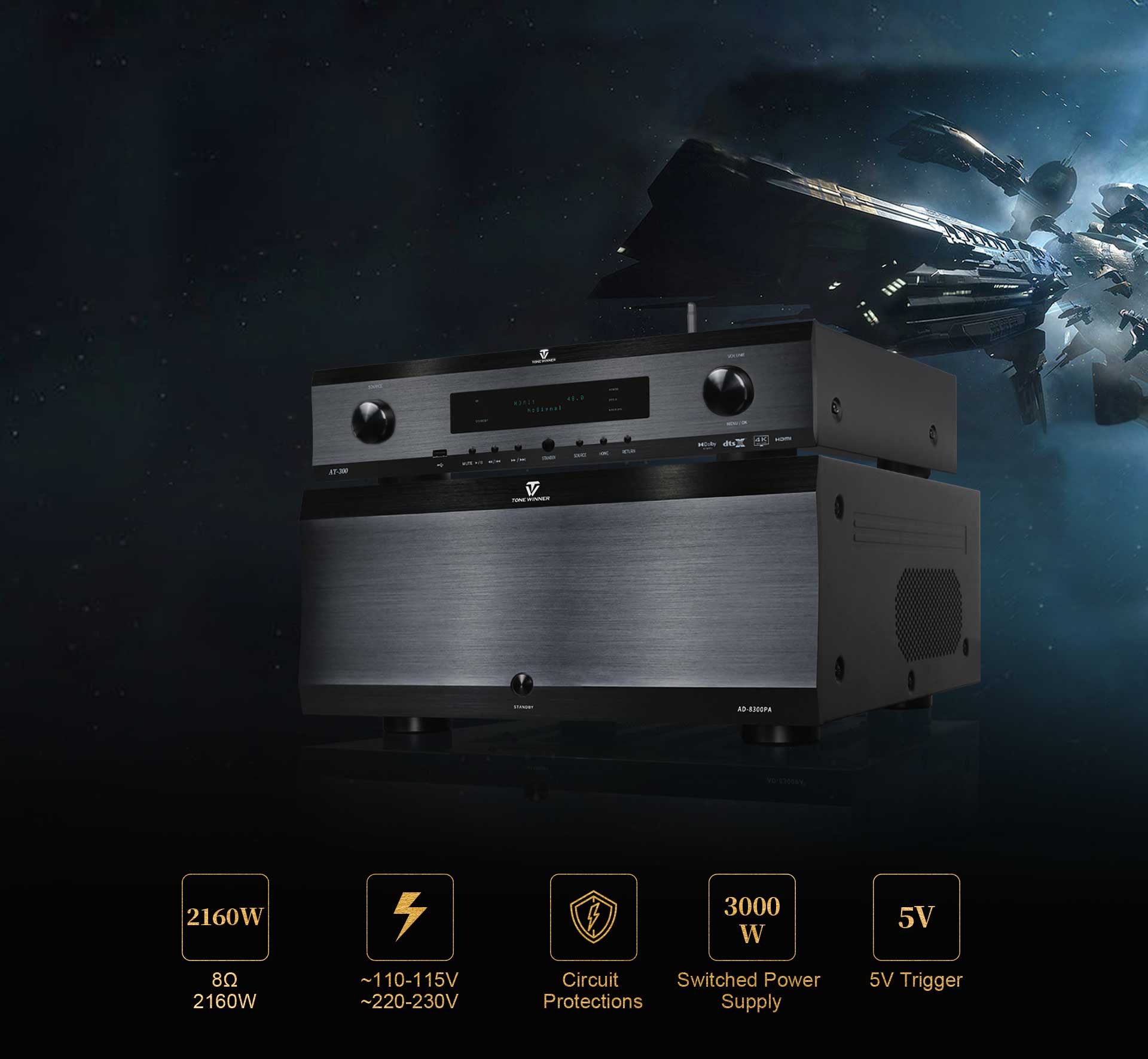 Tonewinner 11 ch home theater theatre audio best pure power amplifier