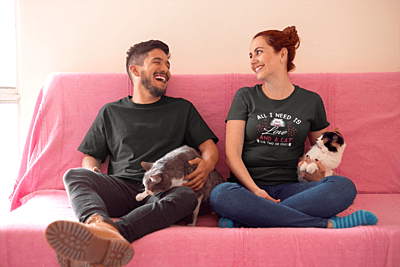 All I Need Is Love and a Cat T-Shirt – Cute Cat Lover Gift Tee