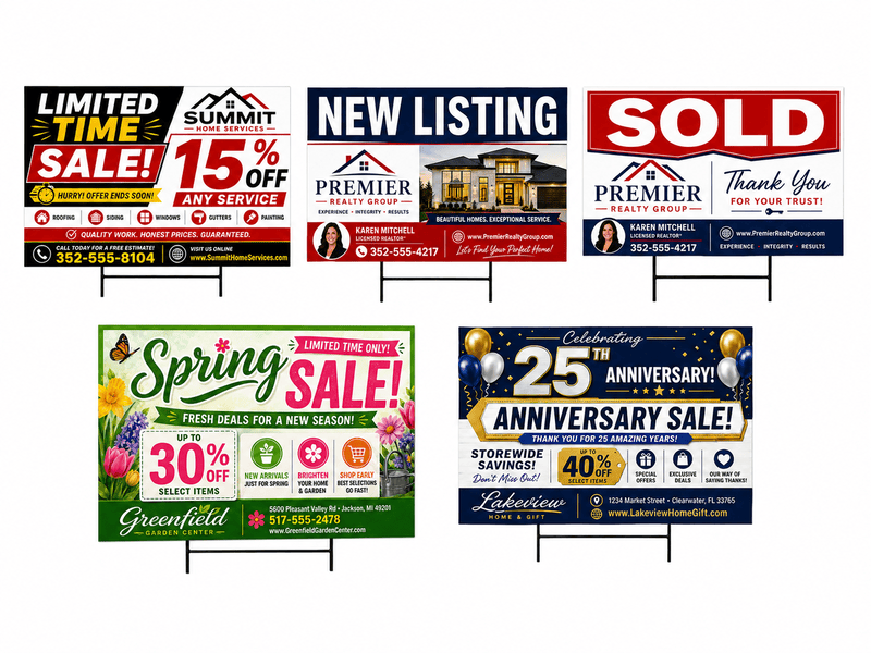 1 to 20 - Standard 24" × 18" Signs