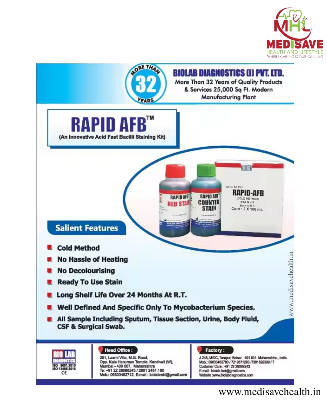 Rapid AFB 2*100ml- BIOLAB Rapid AFB 2*100ml- BIOLAB
