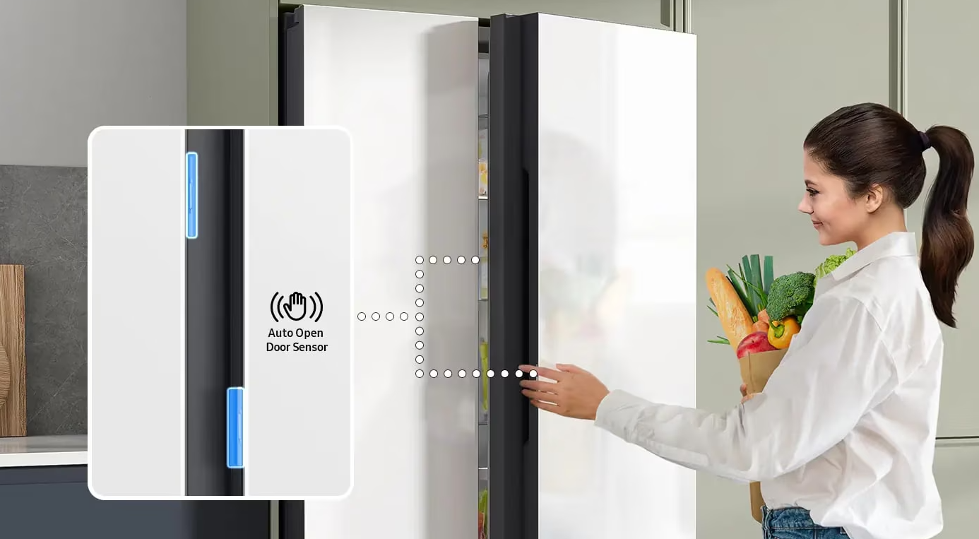 RS28CB760A7NAP, Refrigeradora SXS 28" bespoke. Azul y Blanco WIFI, SAMSUNG