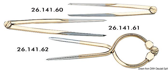 Divider mirror polished brass short 145 mm