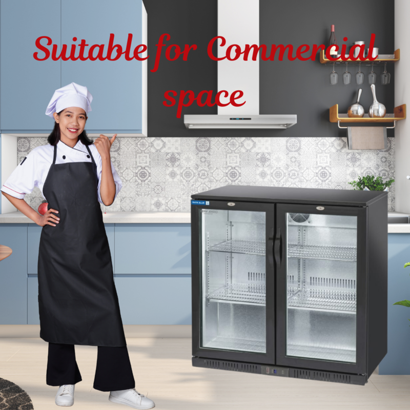 Ample Storage for Drinks: The Blue Star 2-door backbar chiller