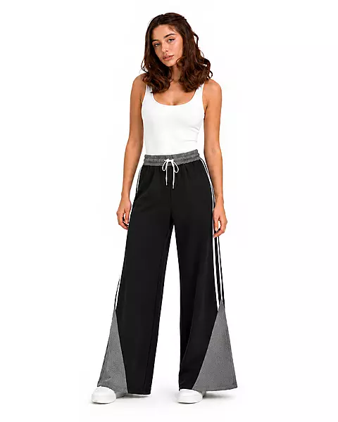 Wide-Leg Cotton Sweatpants