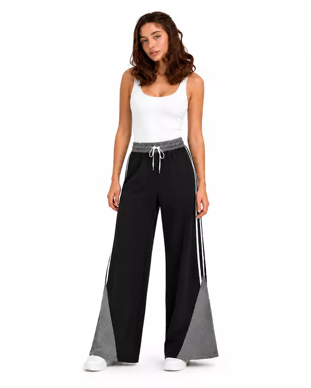 Wide-Leg Cotton Sweatpants
