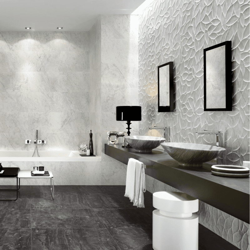 Faianta RAGNO by MARAZZI, BISTROT RIV NATURA 3D BIANCO PIETRASANTA 40x120, 00R4UH05, mp/cutie 2.4