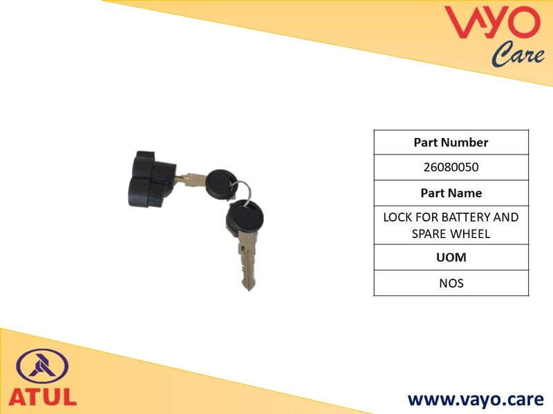 LOCK FOR BATTERY AND SPARE WHEEL - 26080050 - GEMINI ULTRA