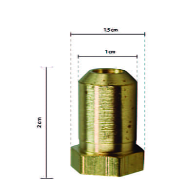 BOQUILLA ORIFICIO DE LATÓN PARA CAMPANA, 3/8 "-27 X 1/2" DE ALTO X # 50