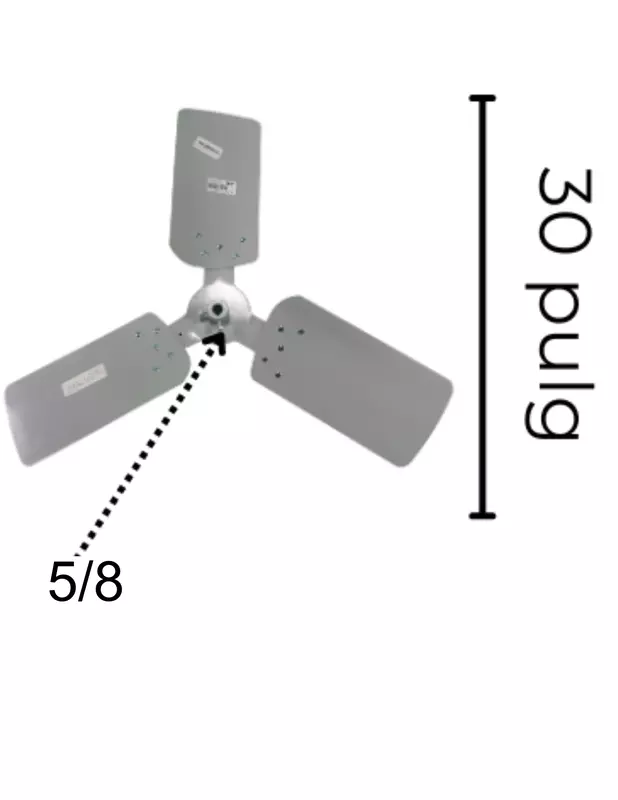 Aspa de Aluminio Largo 30 X 5/8Pulg x 3 Hojas  - 2625579000
