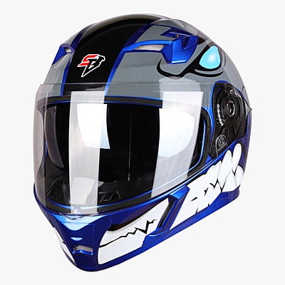 STEELBIRD SBA-21 ISS BORN READY GLOSSY Y.BLUE C/V (L)