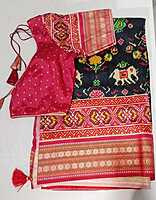 J135: Ready To Ship Beautiful Patola Saree With Stitched Blouse J135: Ready To Ship Beautiful Patola Saree With Stitched Blouse