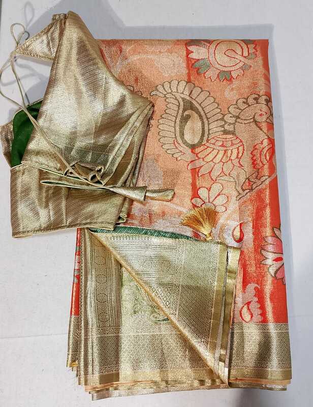 J154: Ready To Ship Beautiful Saree With Stitched Blouse J154: Ready To Ship Beautiful Saree With Stitched Blouse
