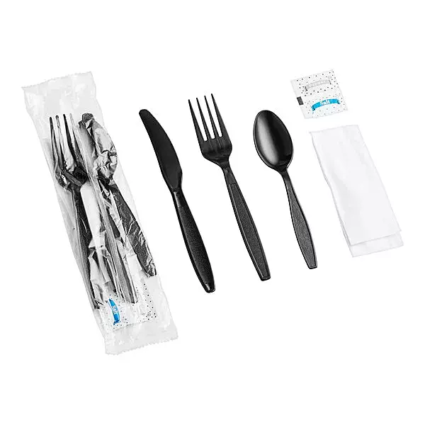 Plastic Cutlery Pack With Napkin and Salt / Pepper Packets 250/CT