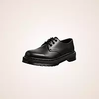 Black Leather Derby Shoes | Chunky Sole Lace-Up Oxford Shoes
