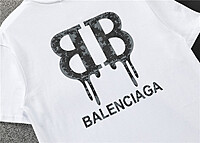 Playera Balenciaga Logo BB Efecto Pintura Goteada
