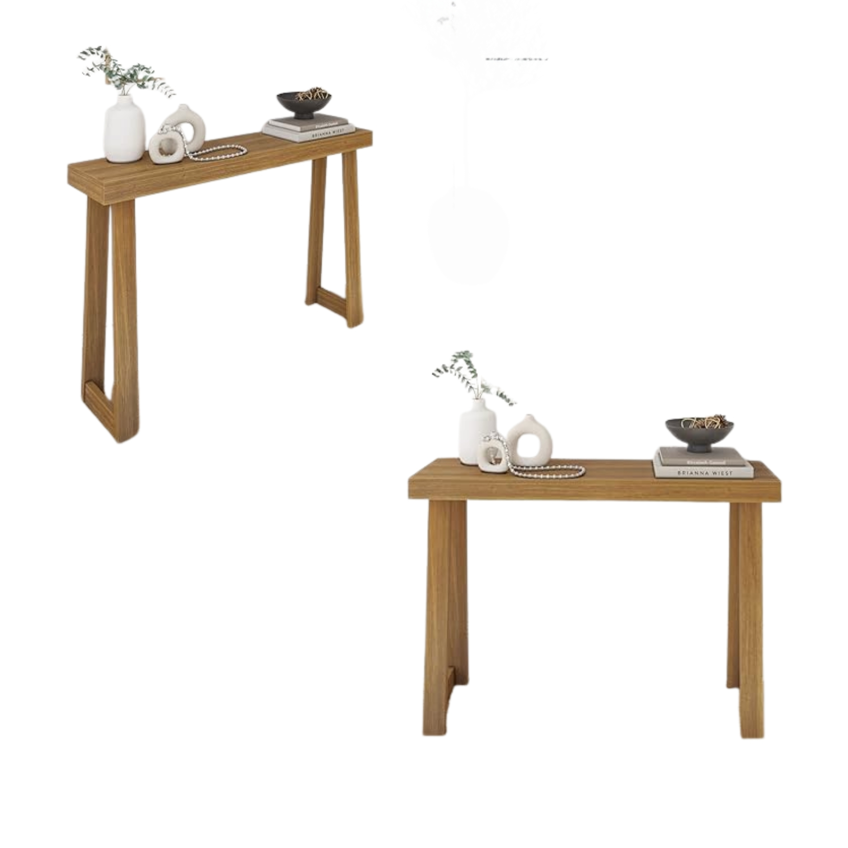 56-Inch Solid Wood Console Table – Blonde Finish