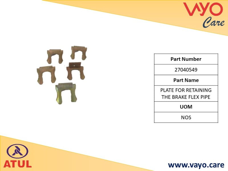 PLATE FOR RETAINING THE BRAKE FLEX PIPE - 27040549 - GEM CARGO