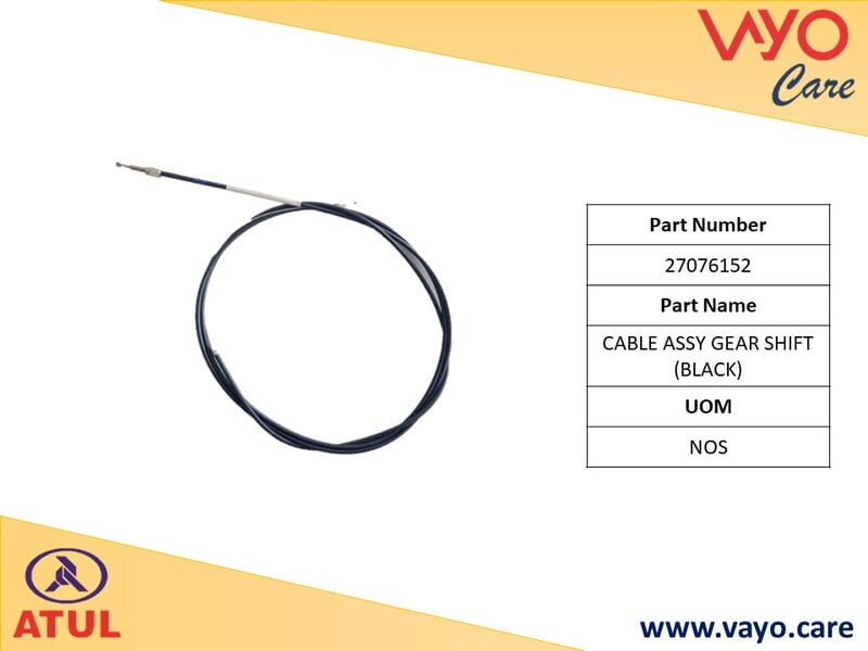 CABLE ASSY. GEAR SHIFT (BLACK) - 27076152 - GEM CARGO